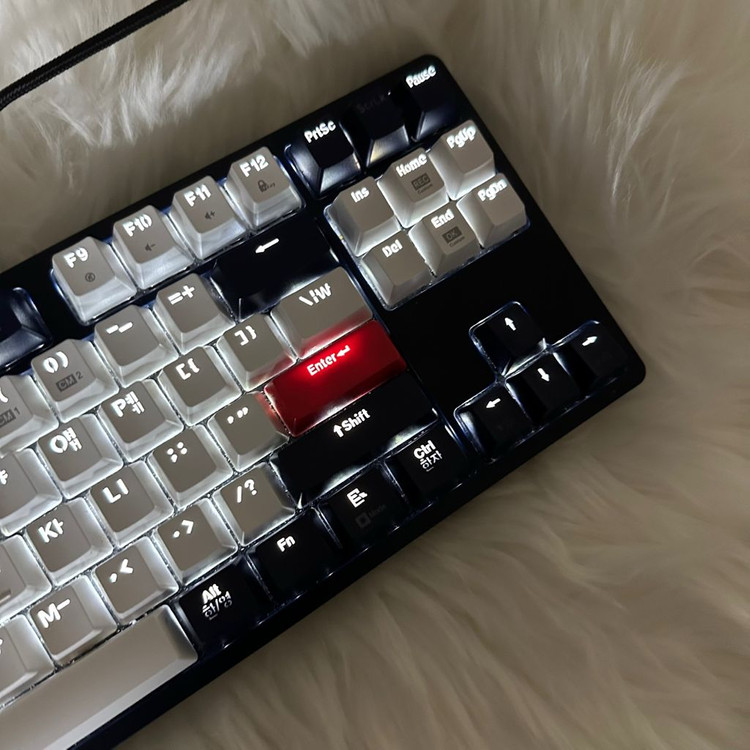 [리니어축]앱코 해커 K611 네이비화이트 게이밍키보드 텐키리스 이미지