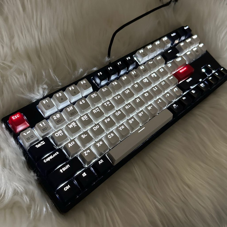 [리니어축]앱코 해커 K611 네이비화이트 게이밍키보드 텐키리스 이미지