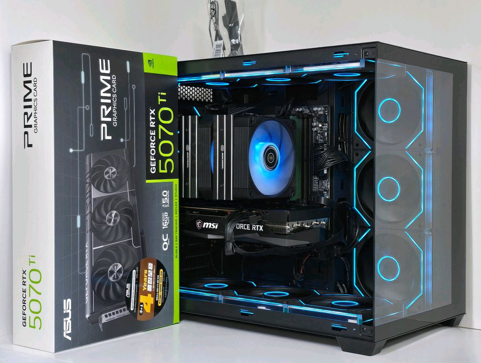 (새제품 블랙)9800X3D, RTX5070Tl, B850M WIFI,1000W, 공랭최강, 방송게이밍컴퓨터본체 이미지