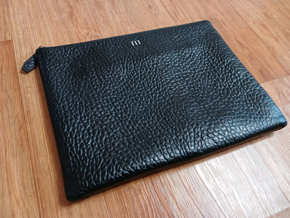 무크 mook(정품) 남성 천연 소가죽 클러치백 가방 (블랙) (상태 최상급) 이미지