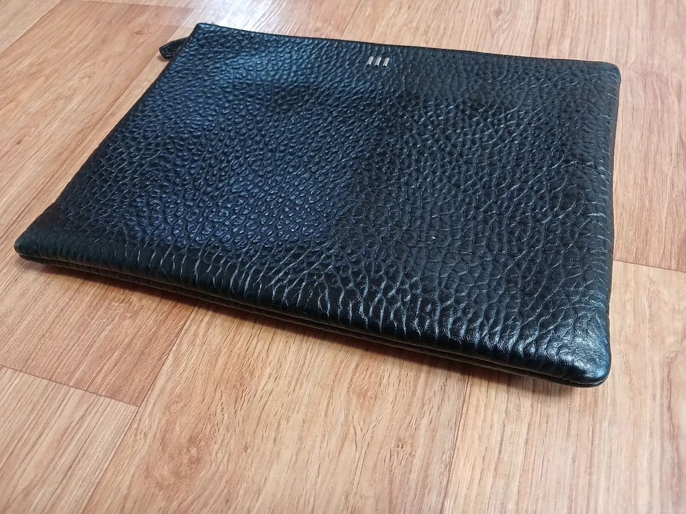 무크 mook(정품) 남성 천연 소가죽 클러치백 가방 (블랙) (상태 최상급) 이미지