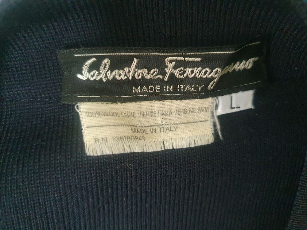 살바토레 페라가모 네이비 울 가디건 L 이미지
