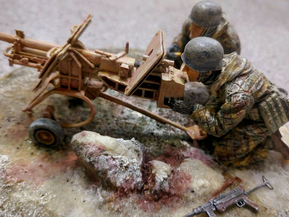 *각종교신가능*정밀도색프라모델&RC카탱크호환(대형1/16DP전용)2WW독일공수부대(팔슈룸예거)비네트작~바람에언덕에서 이미지