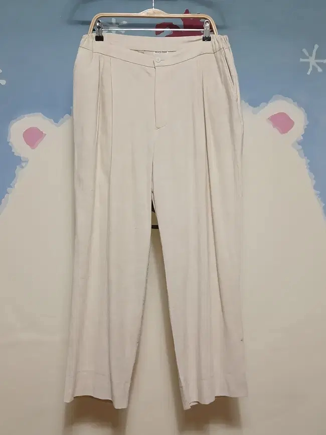 (M) 젤라토피케 밴딩 린넨 와이드 투턱 팬츠 이미지