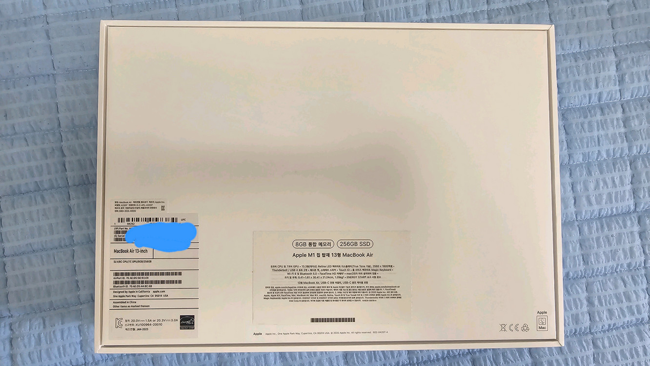맥북 에어 M1 13인치 8gb 256gb 이미지