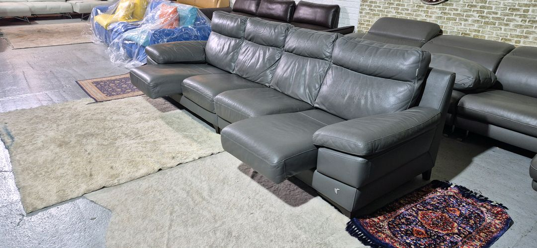 칼리아 이탈리아 이태리 전체 천연가죽 4인 소파쇼파(양쪽 슬라이딩 시트) 이미지