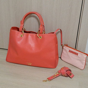 사만다타바사 콜드웰 코랄핑크 숄더백 토트백 이미지