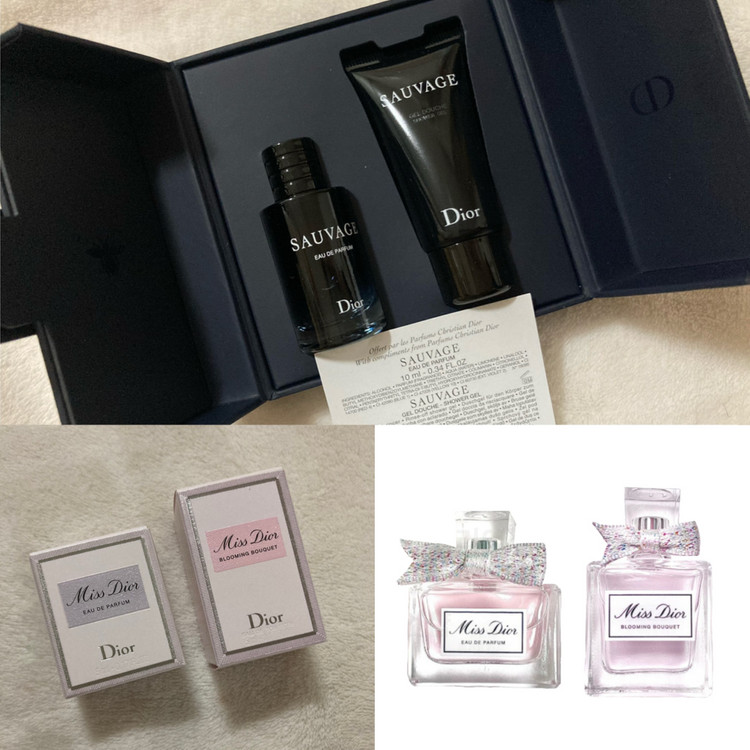 디올 벨벳 파우치 네이비 / 입생로랑 핑크 사각 파우치 / 맥 메이크업포에버 헤라 필리밀리 키링 이미지