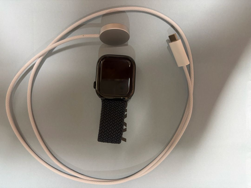 애플워치11 42mm 셀룰러 제트블랙 + 정품 미드나이트 블레이드 솔로 루프 이미지