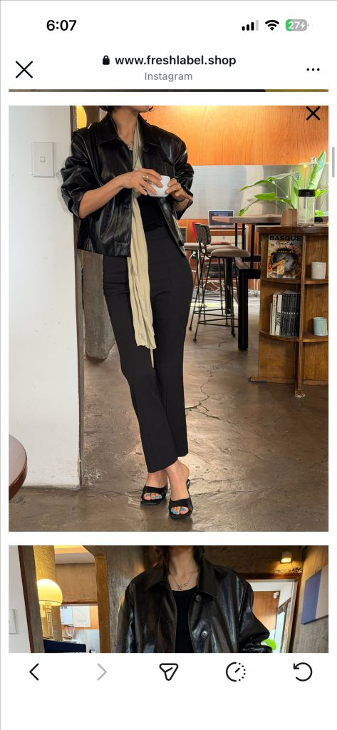 프레쉬라벨 보바쇼츠레더자켓 이미지