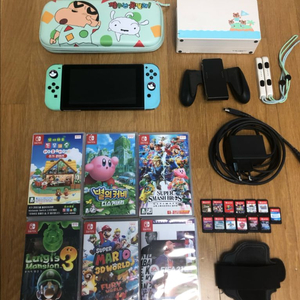 닌텐도스위치 동물의숲 에디션 및 동물의숲, 마리오카트, 마리오파티, 뱔의커비 시리즈 다수 게임 판매합니다. 이미지