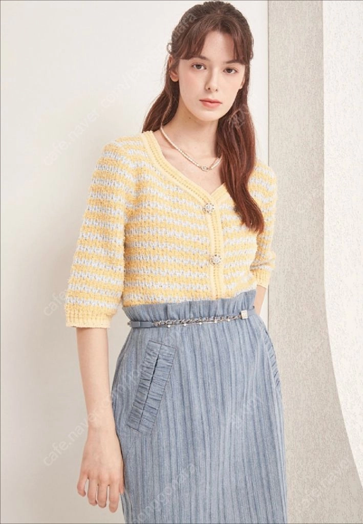 한섬 마인 벨티드 프릴 웨이스트 스커트 55 이미지