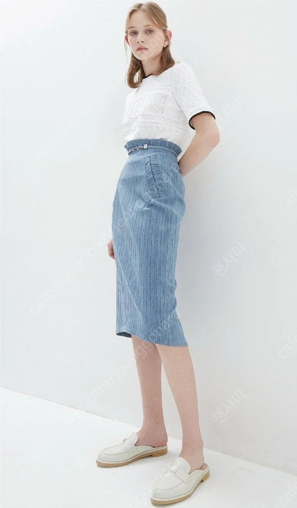 한섬 마인 벨티드 프릴 웨이스트 스커트 55 이미지