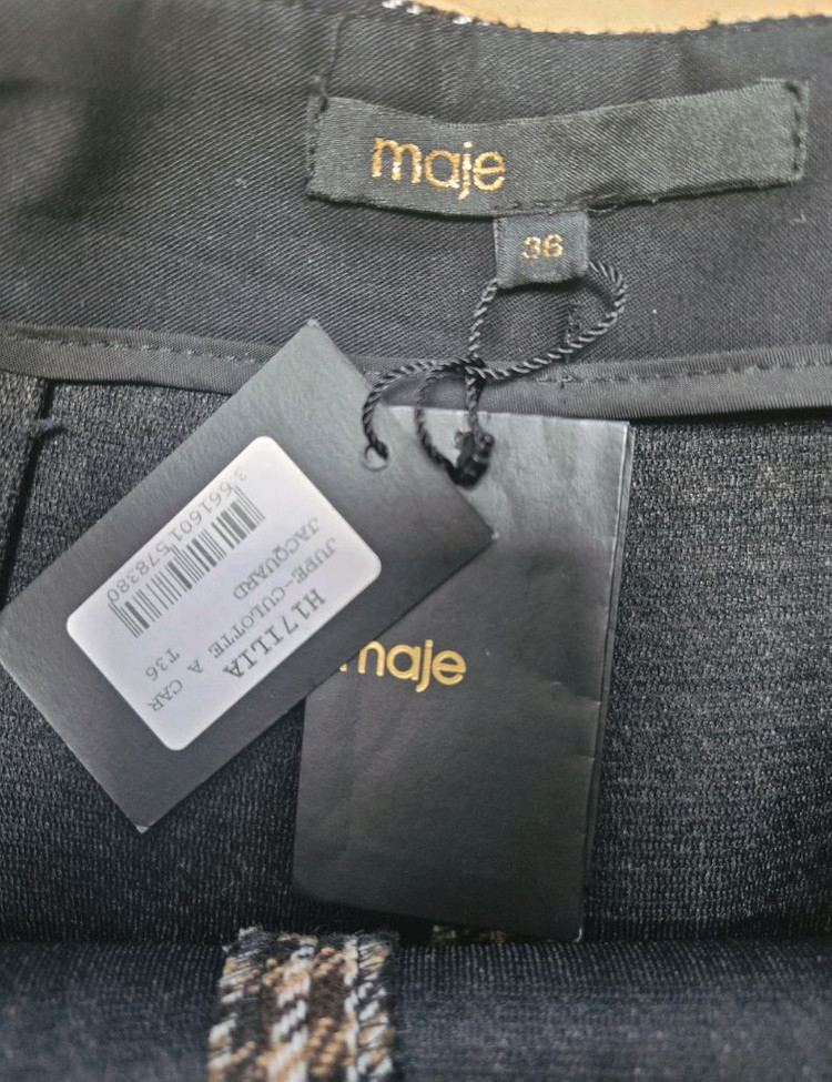 [새제품] 마쥬 울 하운드투스 체크 자켓&바지치마 스커트 셋업 세트 이미지