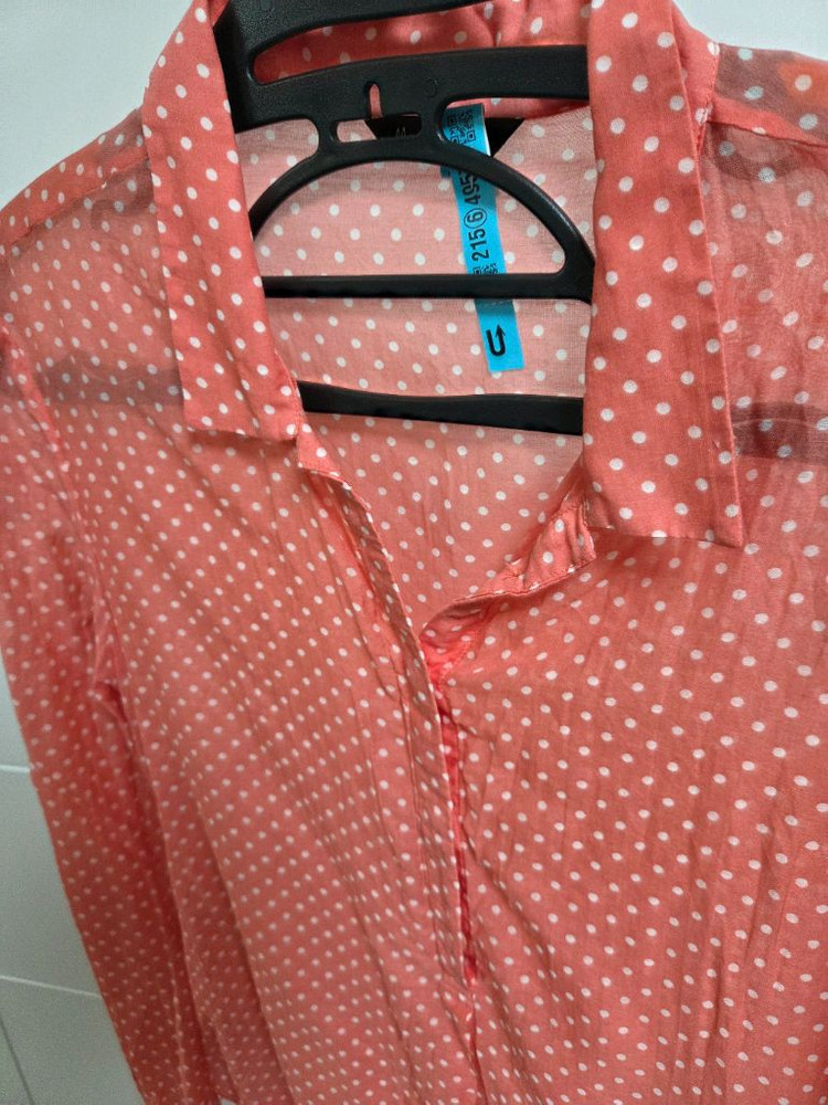 마시모두띠 오렌지 도트무늬 긴팔 블라우스 이미지