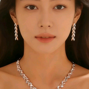 로즈골드 목걸이 귀걸이 세트/새상품 이미지