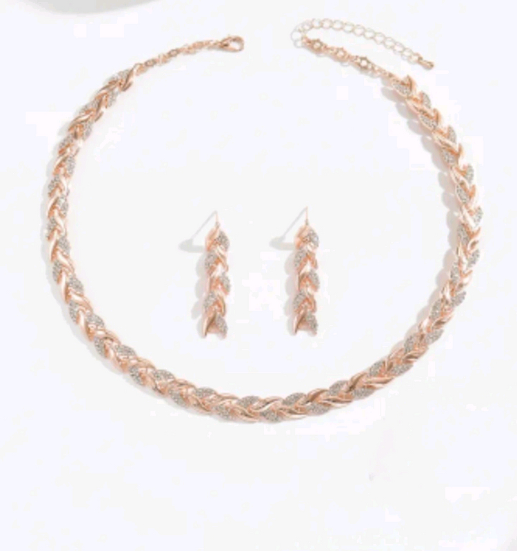로즈골드 목걸이 귀걸이 세트/새상품 이미지