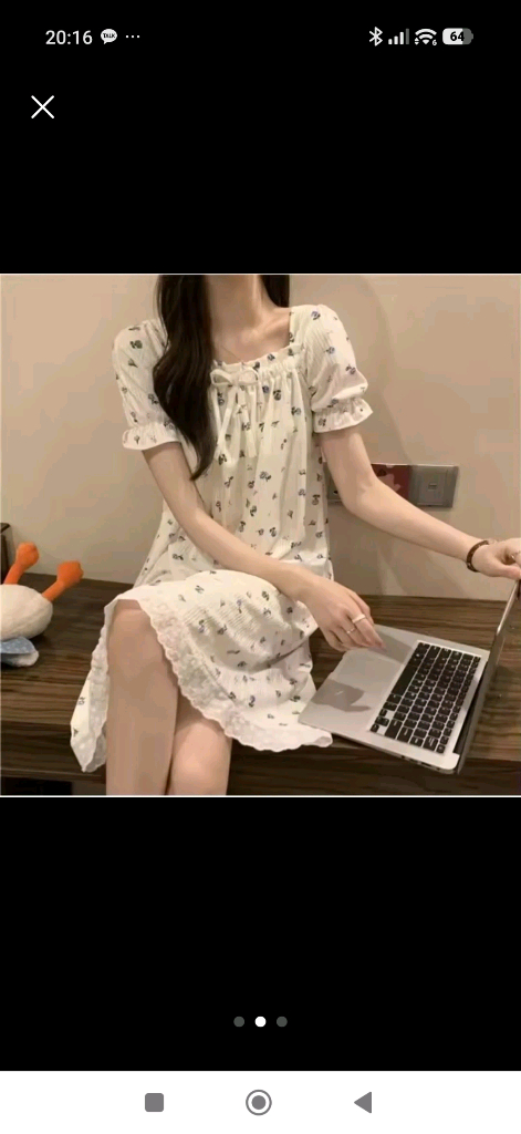 (새상품)플라워 레이스 여성 반팔 원피스 55 이미지
