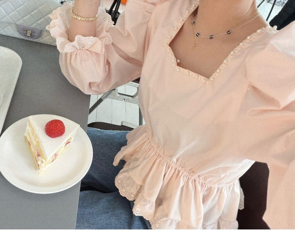 바이씨니 진주스퀘어블라 핑크 이미지