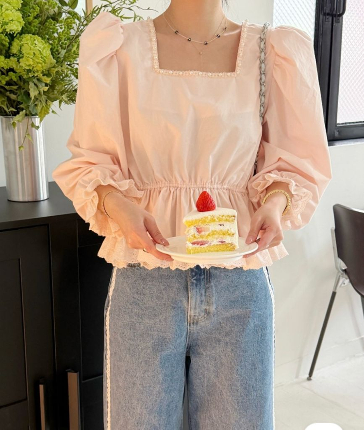 바이씨니 진주스퀘어블라 핑크 이미지