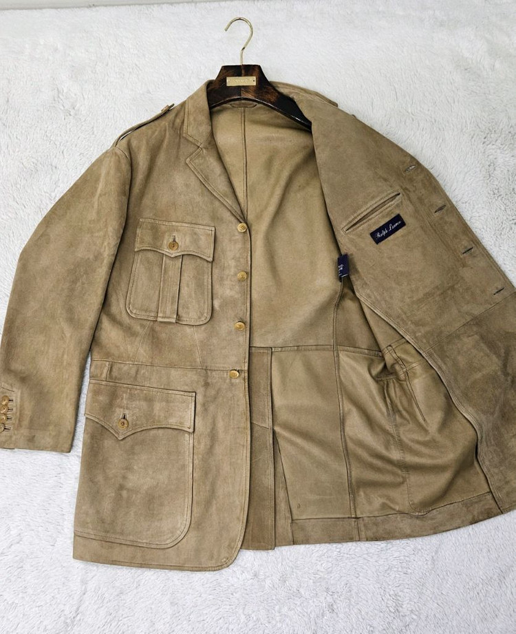 랄프로렌 퍼플라벨 조던 스웨이드 사파리 자켓 [ 톰포드 쿠치넬리 에르메스 로로피아나 브리오니 키톤 벨루티 디올 ] 이미지