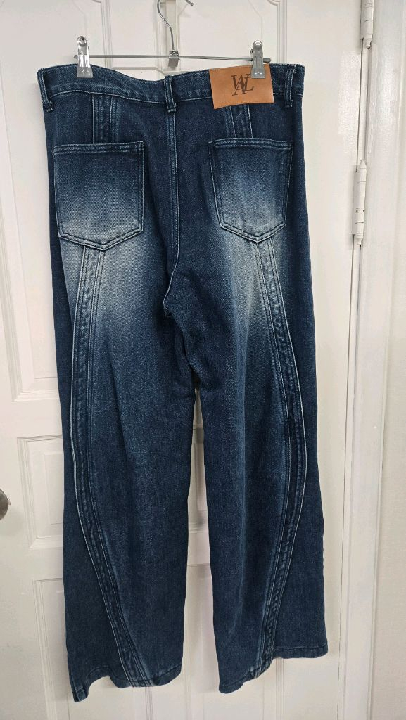 우알롱 커브드라인 스트레이트 데님팬츠 이미지