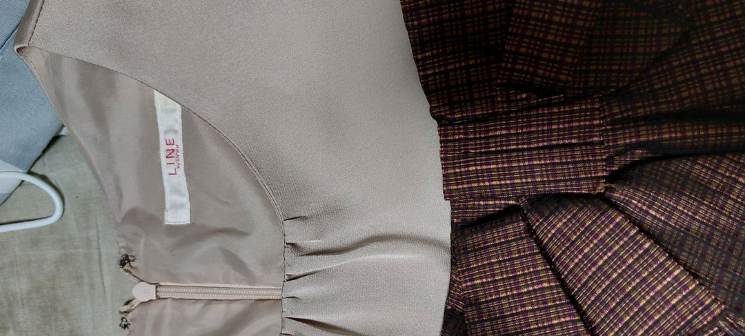 라인 브랜드 원피스 하객룩 스판 입니다 드라이크리닝 완료 하객룩 여성 봄 가을 여름 원피스플로럴 체크 원피 이미지