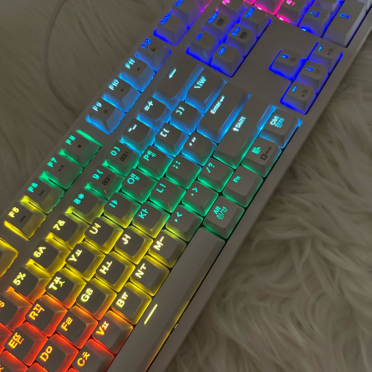 앱코 해커 K660S 화이트 기계식 광축 키보드 헤드셋 이미지