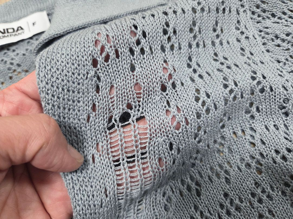 프렌다(PRENDA) 펀칭 네트 니트가디건 55-66 이미지