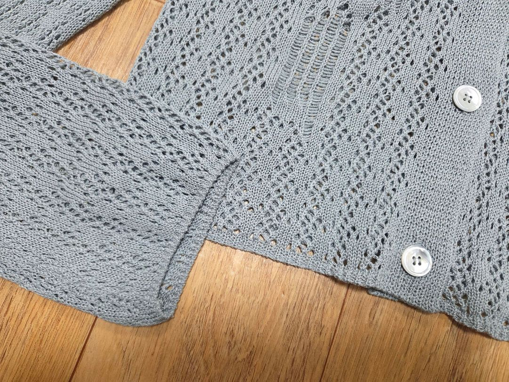 프렌다(PRENDA) 펀칭 네트 니트가디건 55-66 이미지