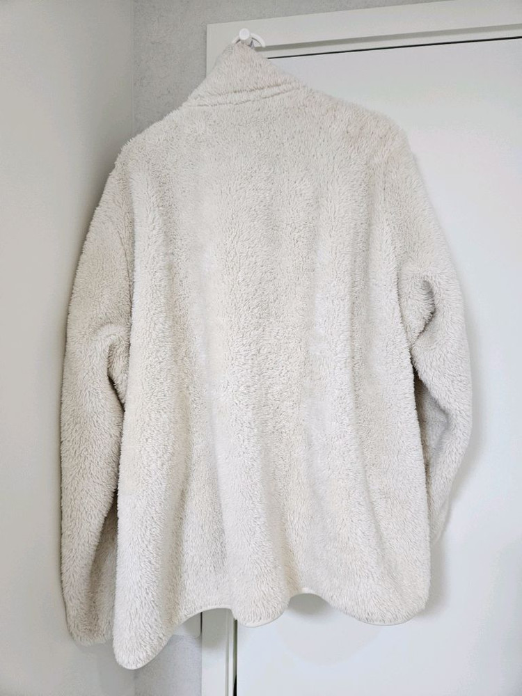유니클로 플러피얀 후리스 풀집 자켓 아이보리 3XL 이미지