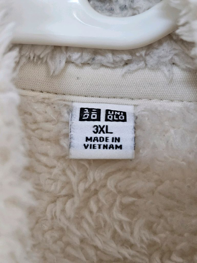 유니클로 플러피얀 후리스 풀집 자켓 아이보리 3XL 이미지