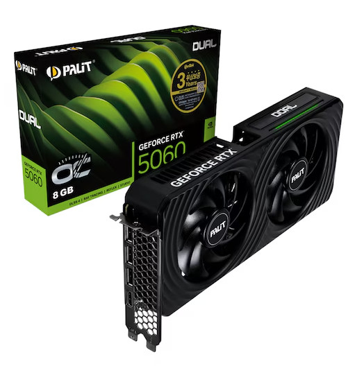 PALIT 지포스 RTX 5060 DUAL OC D7 8GB 이엠텍 그래픽카드 이미지