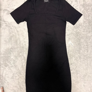 블랙 스퀘어넥 미니 원피스 이미지