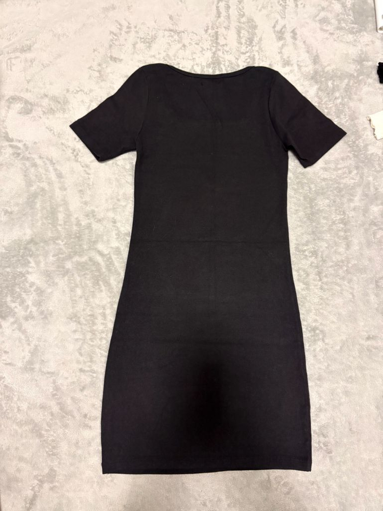 블랙 스퀘어넥 미니 원피스 이미지