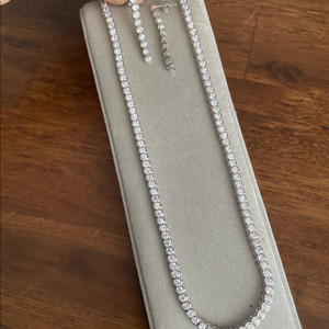 큐빅 테니스 목걸이 귀걸이 세트 이미지