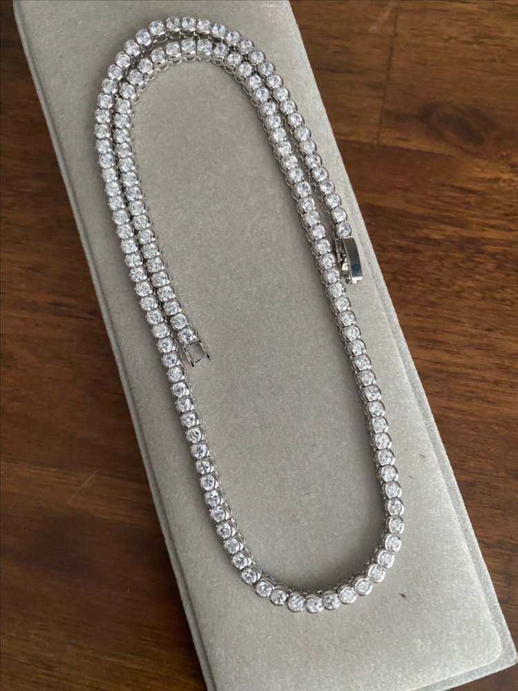 큐빅 테니스 목걸이 귀걸이 세트 이미지