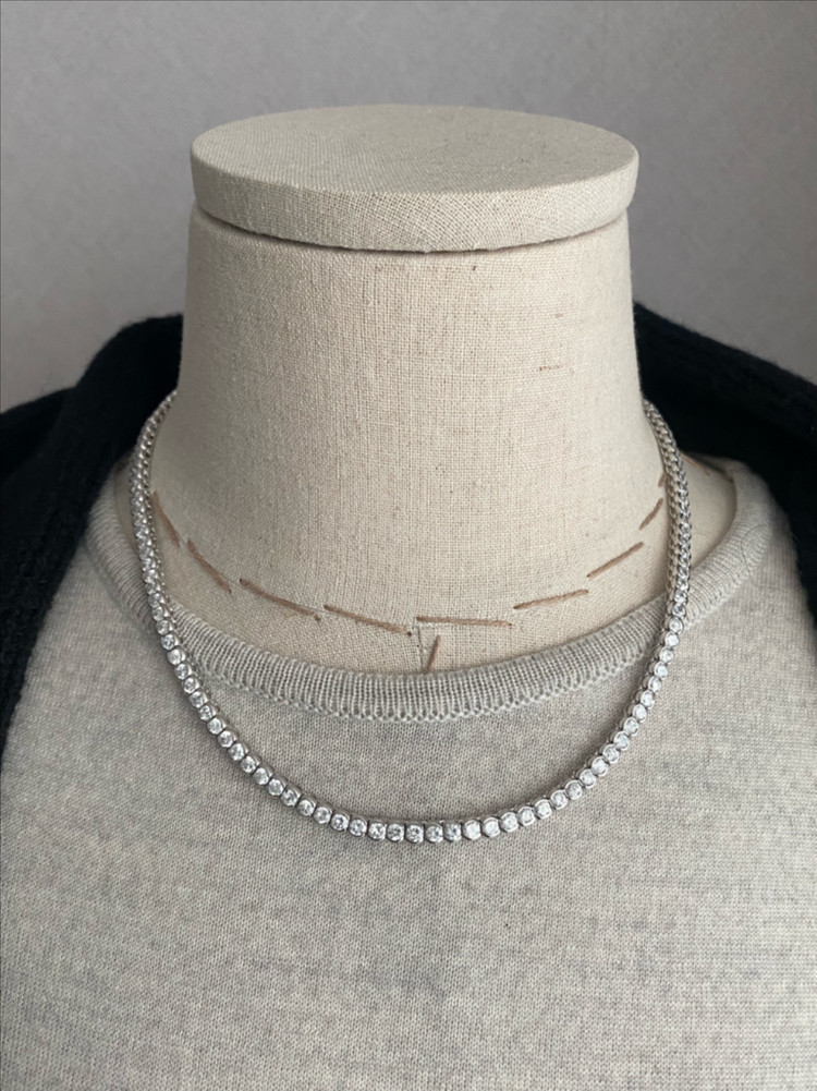 큐빅 테니스 목걸이 귀걸이 세트 이미지