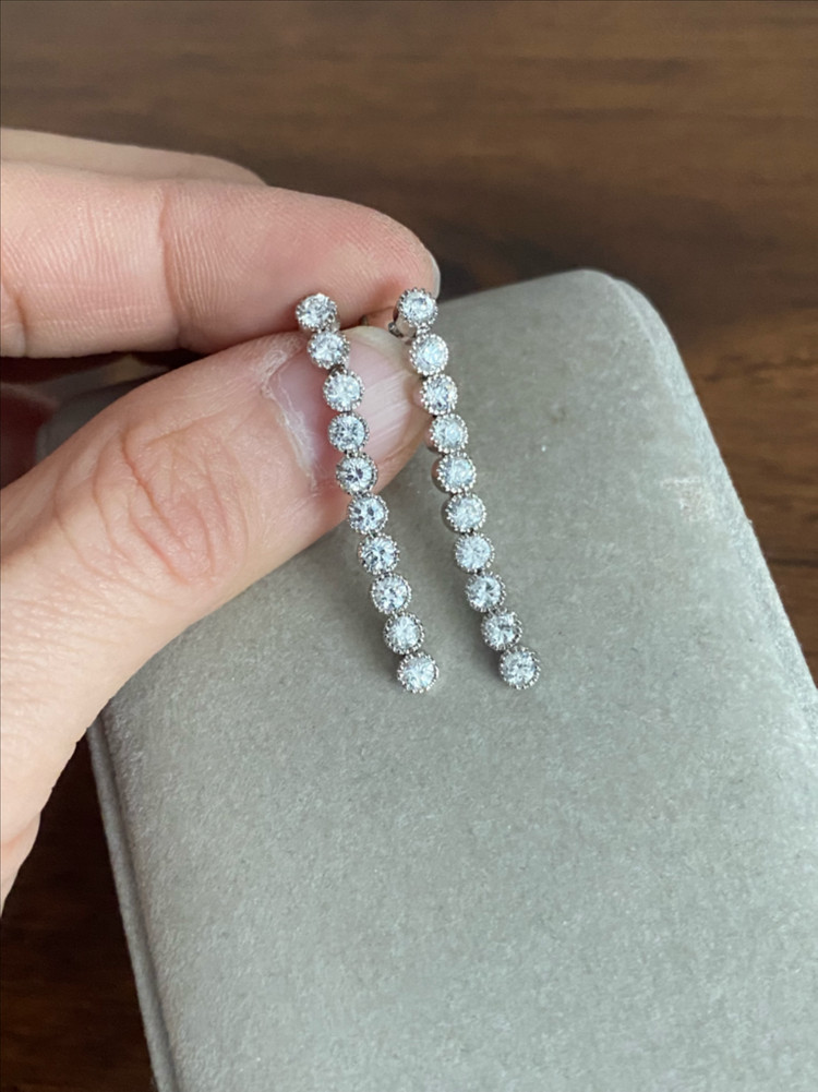 큐빅 테니스 목걸이 귀걸이 세트 이미지