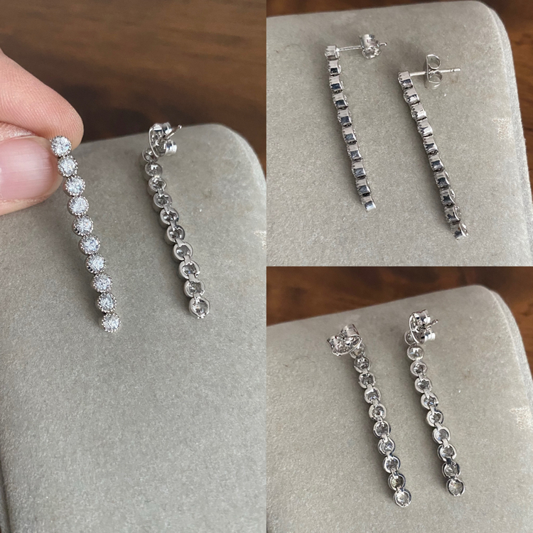 큐빅 테니스 목걸이 귀걸이 세트 이미지