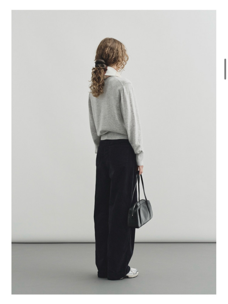 몽돌 울 캐시미어 브이넥 니트 라이트그레이 S 이미지