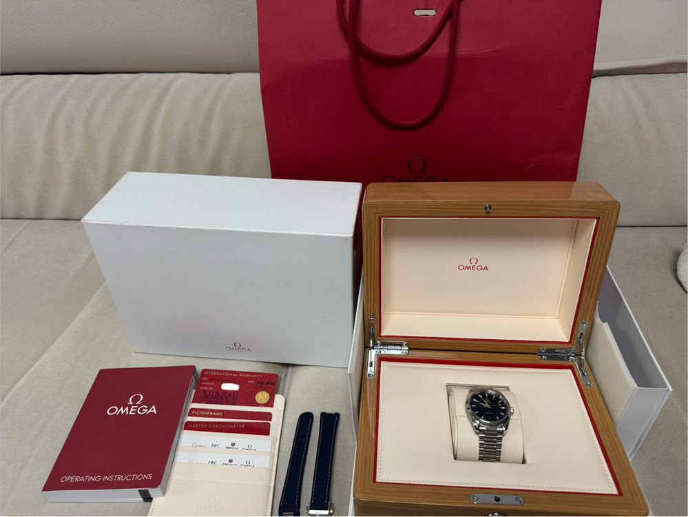 오메가 아쿠아테라 38mm 청판 러버스트랩+신형 쉐이드 브슬 풀구성 이미지