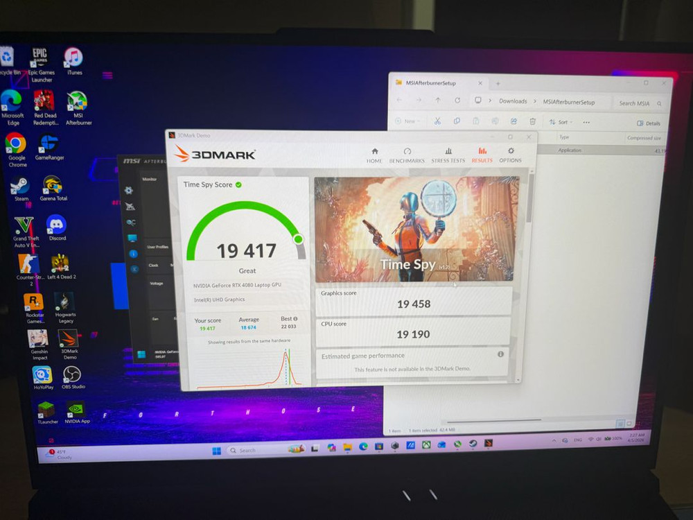 RTX4080 asus strix scar laptop 이미지