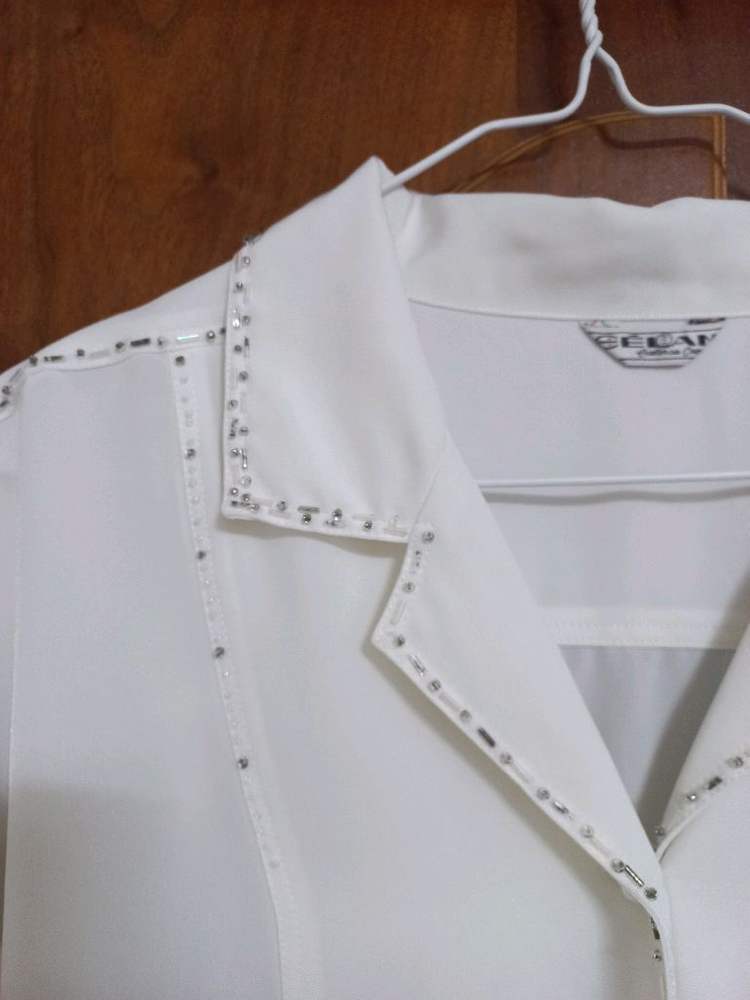 화이트 블라우스,여성 블라우스,실키한화이트블라우스,화이 이미지