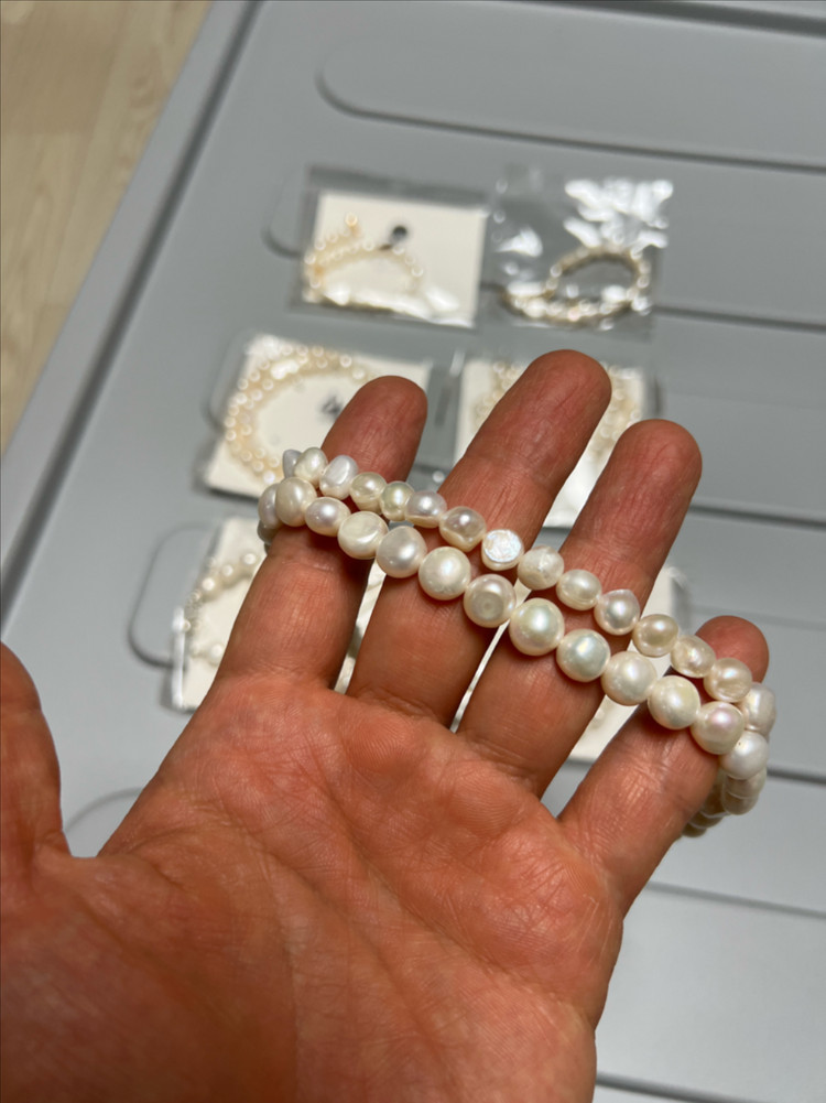 못난이 담수 진주 목걸이, 귀걸이 이미지