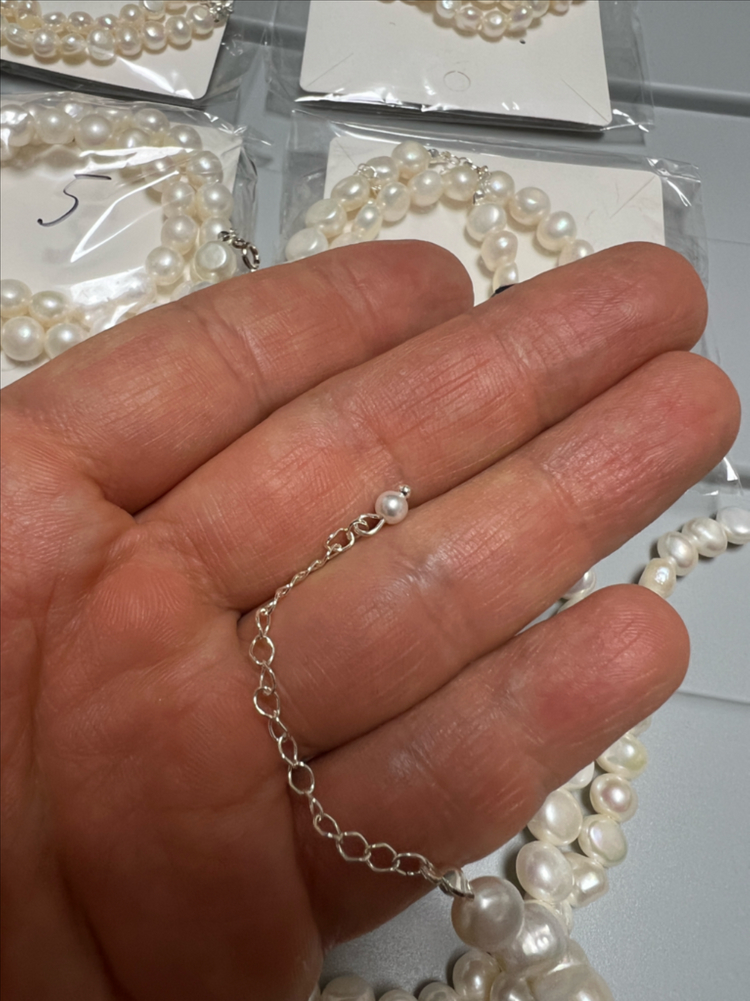 못난이 담수 진주 목걸이, 귀걸이 이미지