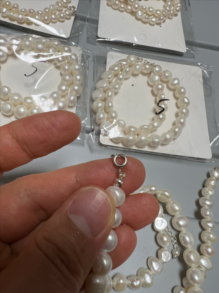 못난이 담수 진주 목걸이, 귀걸이 이미지