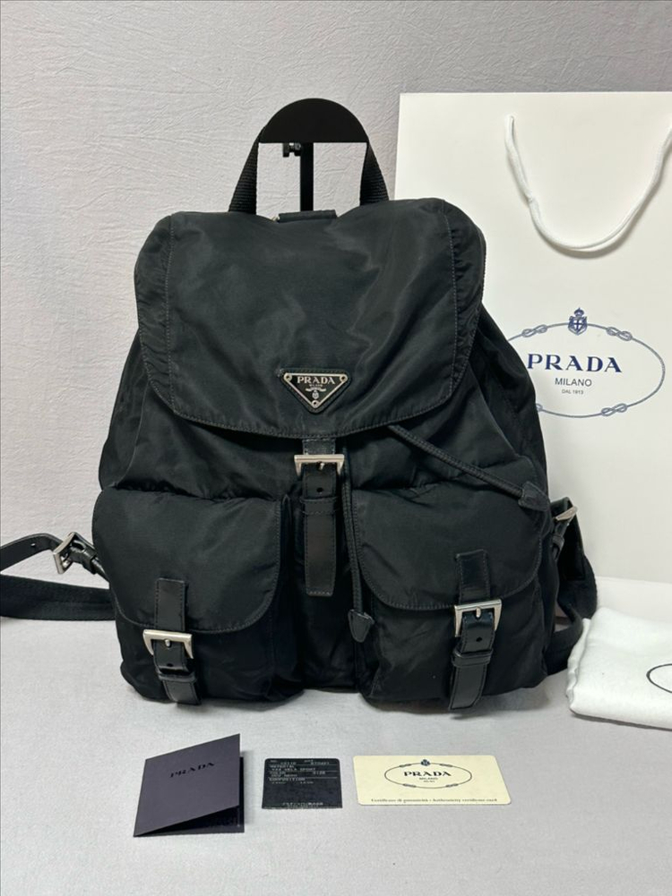 프라다 나일론 포코노 투포켓 백팩 쇼핑백/더스트백 풀셋 미디엄 이미지
