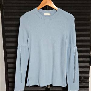 [시스템] 소매 스트랩 골지 라운드넥 니트 | 00205 이미지