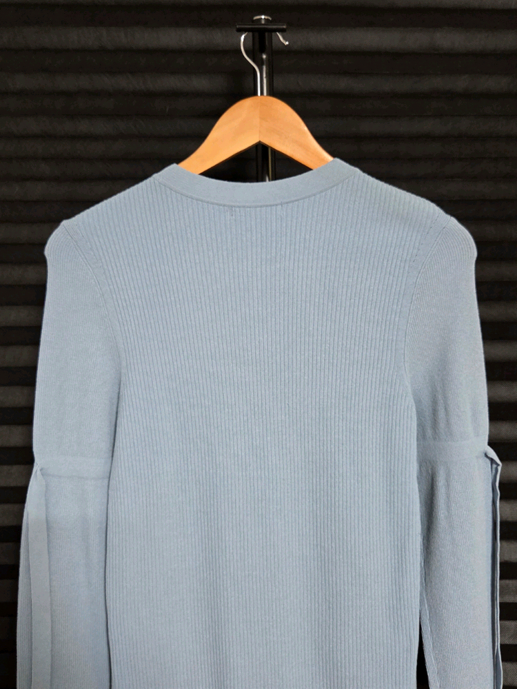 [시스템] 소매 스트랩 골지 라운드넥 니트 | 00205 이미지